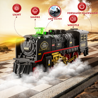 Funwee Train Set with Smokes,Lights and Sound for Under Christmas Tree