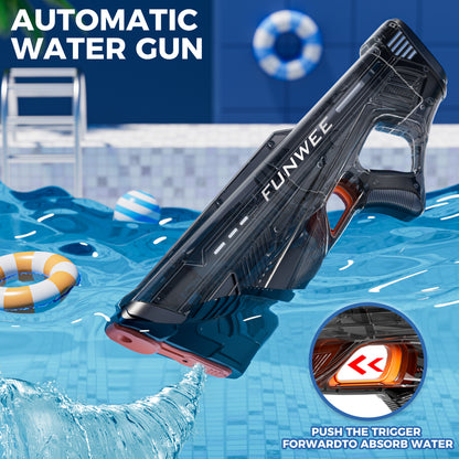 Electric Water Gun for Adults Kids, Powerful Automatic Squirt Gun, High Powered Shooting 100+ Times, Long Range 28-32 FT, Auto Water Blaster, Outdoor Pool Swimming Toy Game  electric water toy