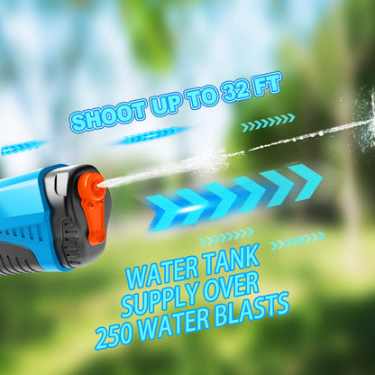 Funwee Electric Water Guns for Adults & Kids, Automatic Water Reload & Shooting Over 250 Blasts Water Blaster Squirt Guns Up to 28 FT Long Range, Summer Beach Pool Backyard Outdoor Toys (Sky Blue)