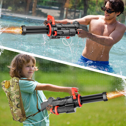 Funwee Gatling Electric Water Gun for Adults Kids Age 8-12, Powerful Automatic Squirt Gun, High Powered Shooting Watergun, 25-28 FT Long Range Auto Water Blaster, Outdoor Pool Toy Game
