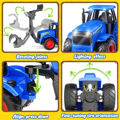 Funwee RC Farm Tractor Toy Set with Light & Sound