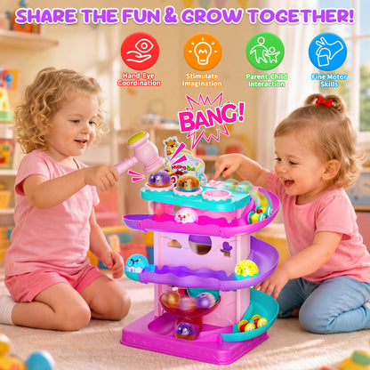 Funwee 2-in-1 Light Up Rolling Ball & Racing Car Ramp Toddler Toy