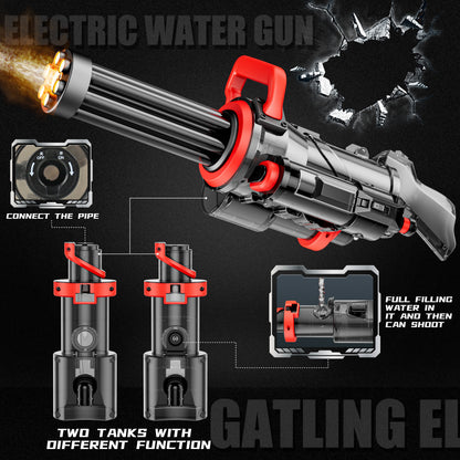 Funwee Gatling Electric Water Gun for Adults Kids Age 8-12, Powerful Automatic Squirt Gun, High Powered Shooting Watergun, 25-28 FT Long Range Auto Water Blaster, Outdoor Pool Toy Game