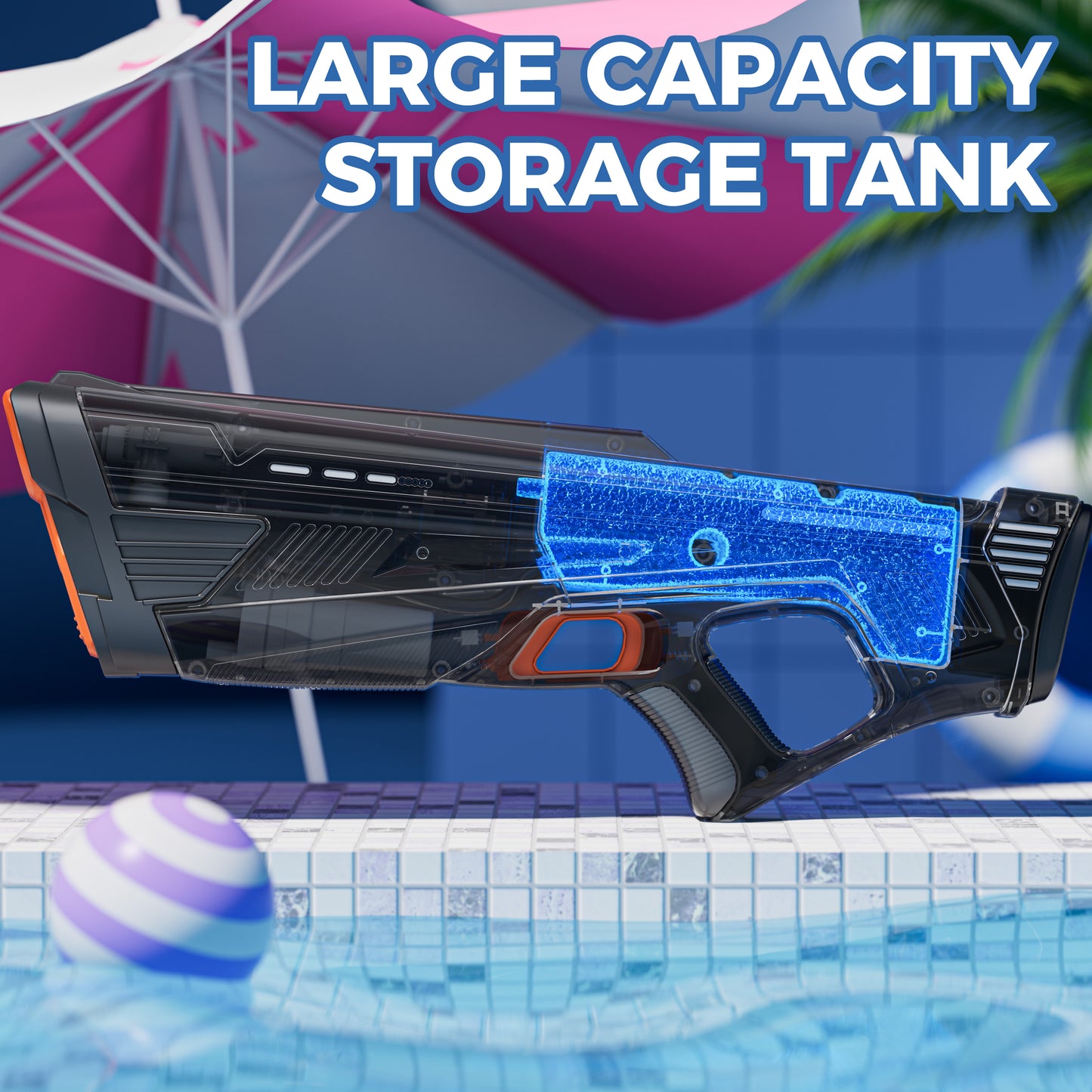 Electric Water Gun for Adults Kids, Powerful Automatic Squirt Gun, High Powered Shooting 100+ Times, Long Range 28-32 FT, Auto Water Blaster, Outdoor Pool Swimming Toy Game  electric water toy