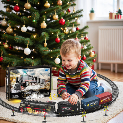 Funwee Train Set with Smokes,Lights and Sound for Under Christmas Tree