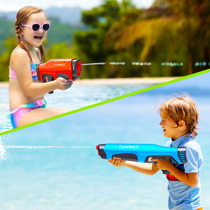 Funwee Electric Water Guns for Adults & Kids, Automatic Water Reload & Shooting Over 250 Blasts Water Blaster Squirt Guns Up to 28 FT Long Range, Summer Beach Pool Backyard Outdoor Toys (Sky Blue)