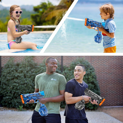 Funwee 2 Pack Electric Water Guns for Kids Adults, Long Range Powerful Water Squirt Gun, Strongest Full Automatic Water Gun Pistol High Capacity 400+ Water Blaster, Summer Outdoor Pool Watergun Toy
