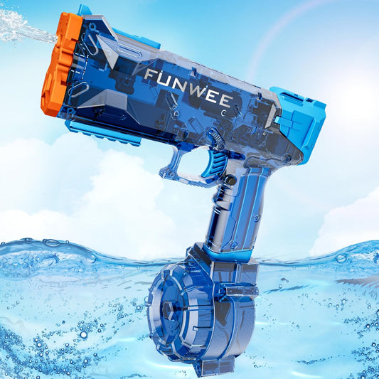 Funwee Electric Water Gun for Adult & Kid, Most Strongest Water Pistol Long Range 28-32 FT, Powerful High Powered Automatic Classic Squirt Gun Fully Auto Water Blaster, Swimming Pool Outdoor Toy Game