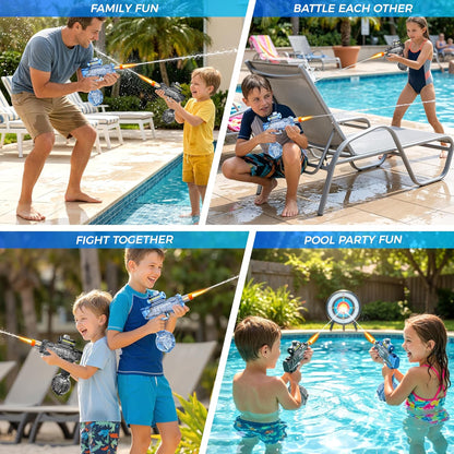 Funwee Electric Water Gun Toy for Kids & Adults, Light Up Automatic Squirt Gun, Most Strongest Water Blaster Long Range, Powerful High Powered Fully Auto Blaster, Swimming Pool Outdoor Toy